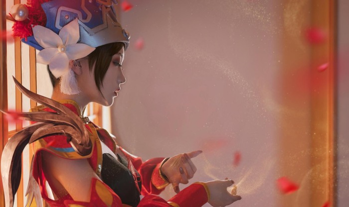 王者荣耀虞姬绝美cos,收好不谢