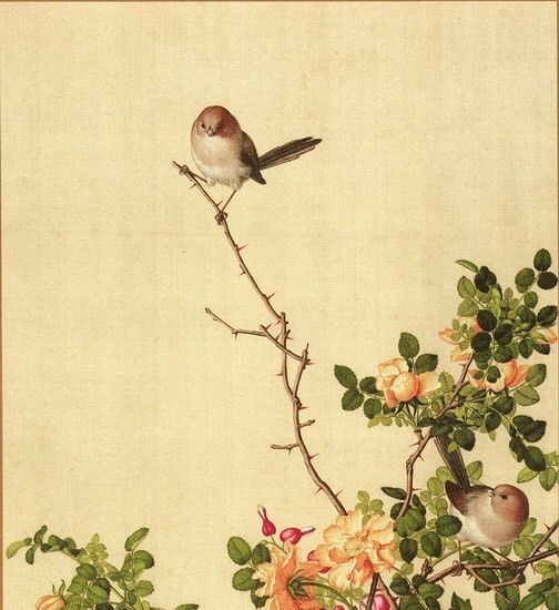 传世名画之郎世宁《仙萼长春图册》，16幅美轮美奂的工笔花鸟图