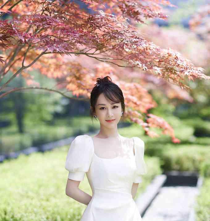 杨紫越来越惊艳了,最新路透一袭白色纱裙圣洁优雅,变身小仙女
