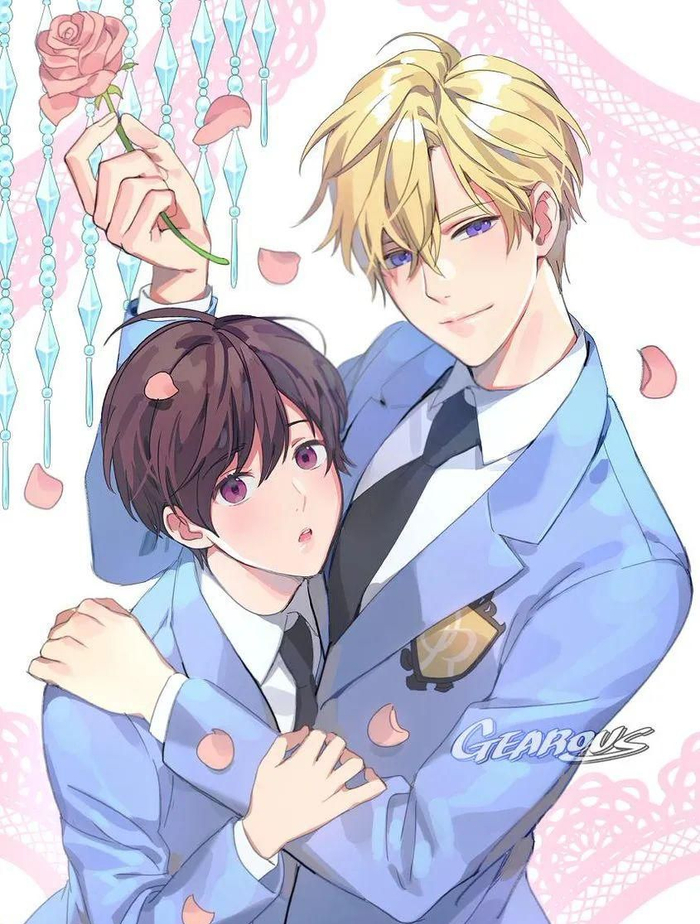 这是2002年的日本动漫《樱兰高校男公关部》的插画壁纸