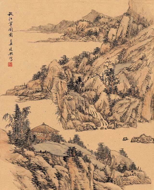 珍品旧蔵* 作者：関山月近代国画大家 精品四尺中堂画 山水 古董品 古