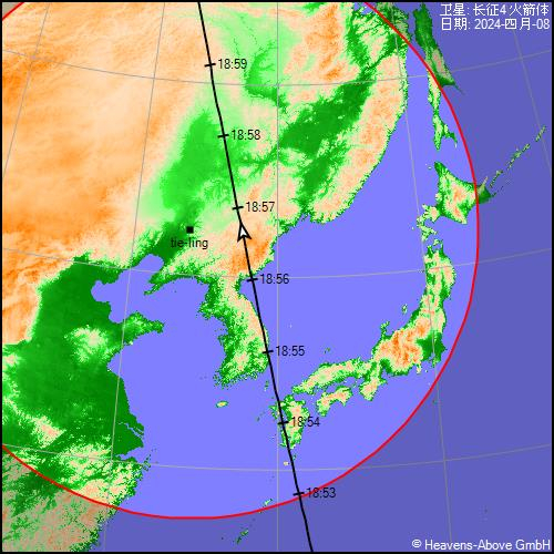 今晚(20240408)铁岭地区肉眼可赏长征4 火箭体|火箭|铁岭市|卫星_新浪