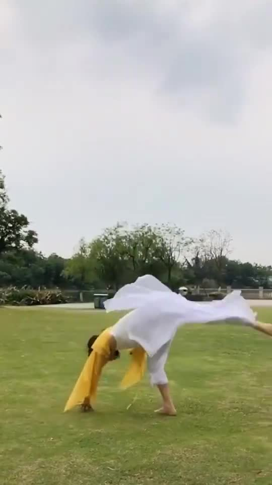 单手翻跟斗走一个