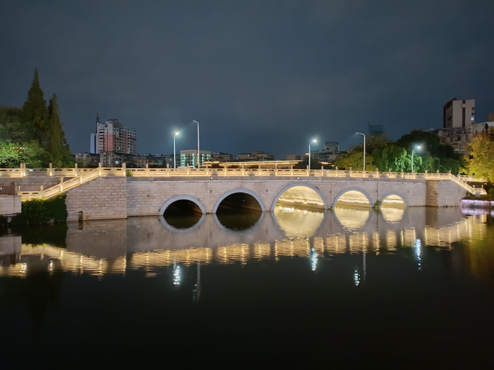 吉安的桥:后河"半苏桥"夜景风光欣赏