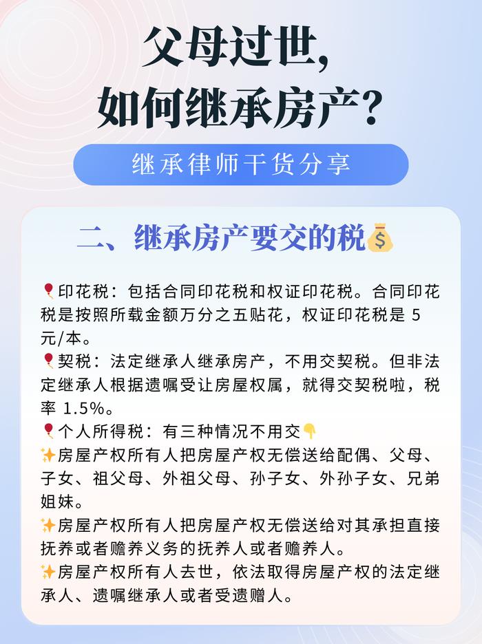 遗产继承纠纷中父母过世,如何继承房产?需要交多少税?