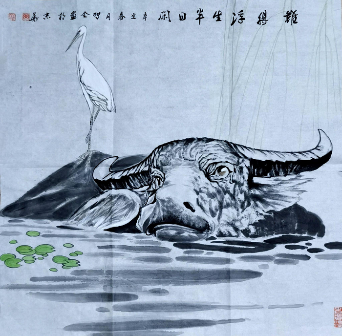 【佳作欣赏】陈双全妙笔绘牛,水墨传神,雅致唯美,诗意盎然
