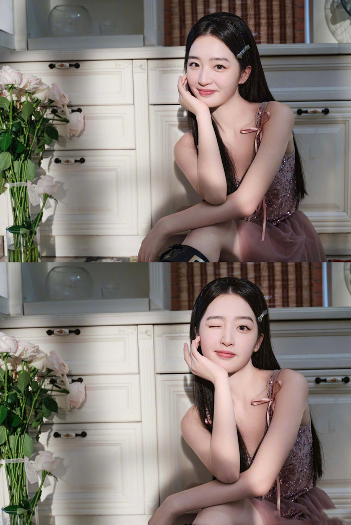 邓恩熙你好星期六造型邓恩熙一身粉色纱裙造型尽显清甜元气