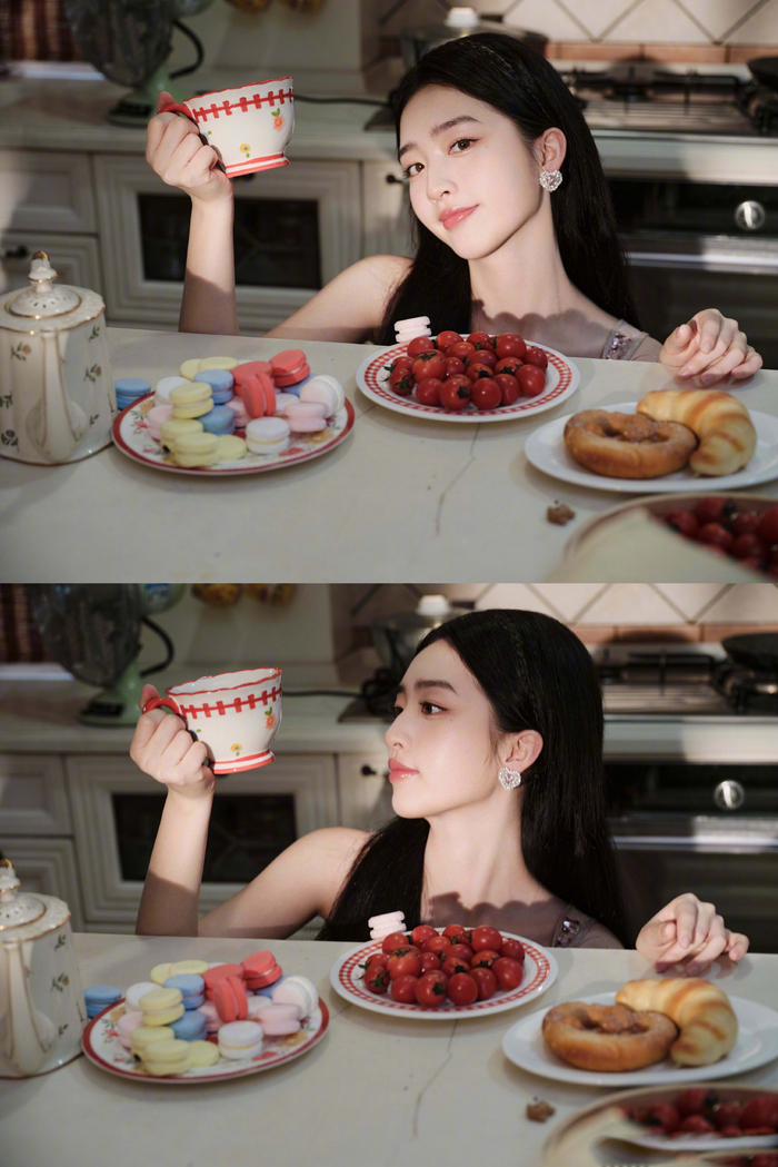 邓恩熙你好星期六造型邓恩熙一身粉色纱裙造型尽显清甜元气