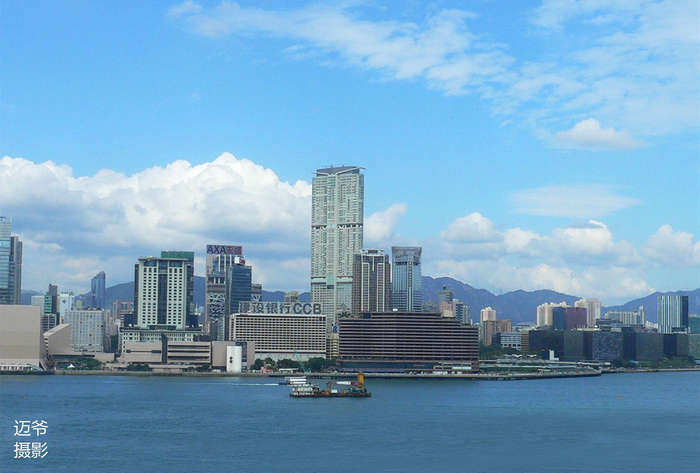 卡片机拍摄的香港维多利亚港原创摄影
