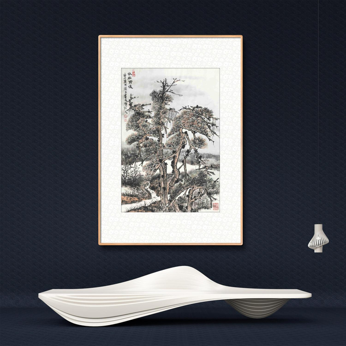 魏贺君山水画:装裱后更显高雅,艺术与文化相融