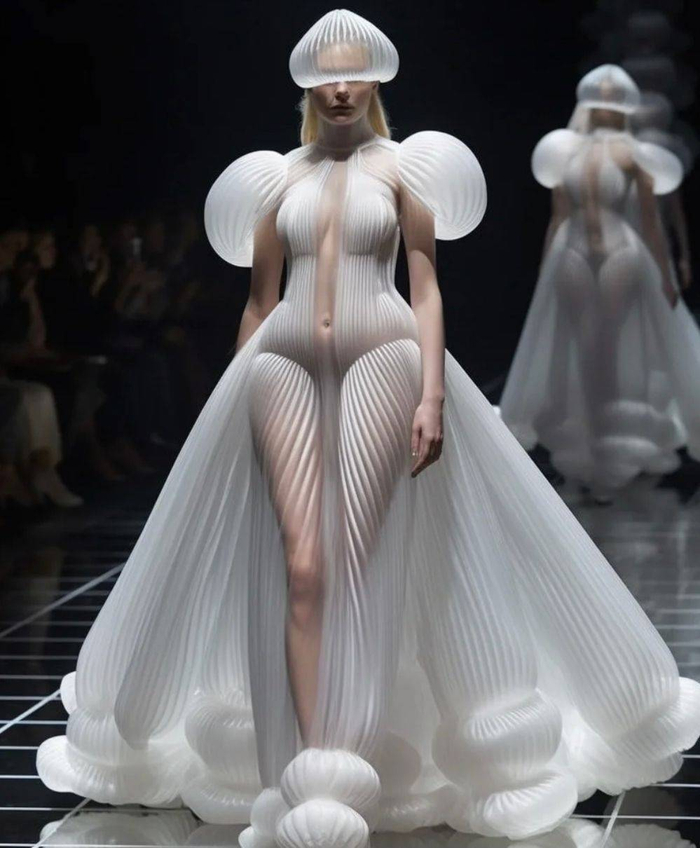 看不懂的时尚模特穿充气泡泡裙走t台网友好想捏爆它