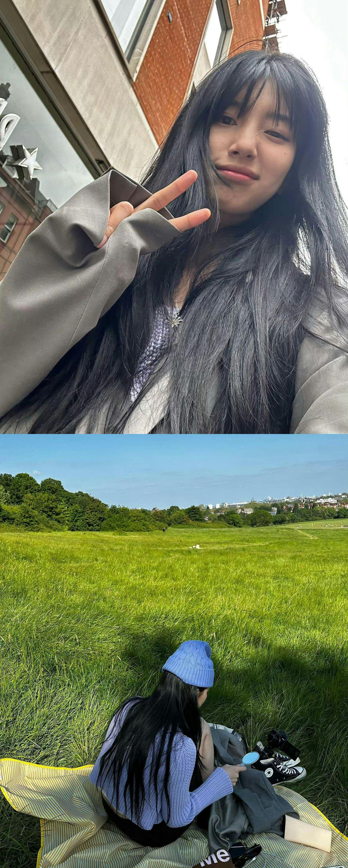 裴秀智近期日常照在伦敦街头的欧尼美就一个字