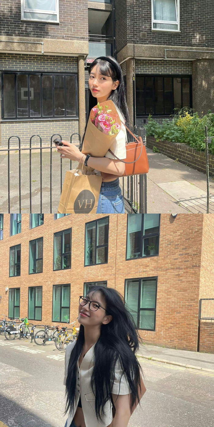 裴秀智近期日常照在伦敦街头的欧尼美就一个字