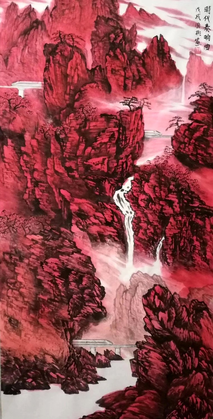 佳作欣赏:刘国彬水墨山水,绘春光美景,显艺术韵味