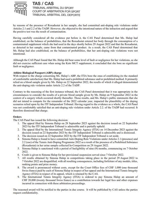 关于这个问题,我们需要翻开洛桑国际法庭关于"哈勒普事件"最终的判罚