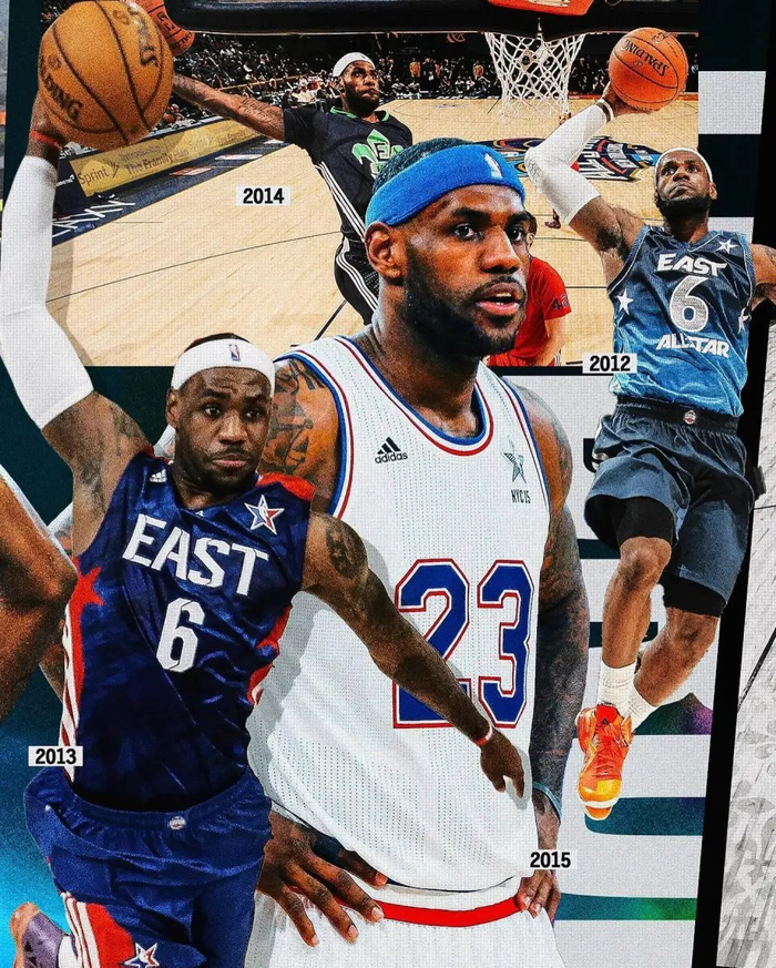 勒布朗詹姆斯创nba纪录生涯20次入选全明星超越贾巴尔成第一