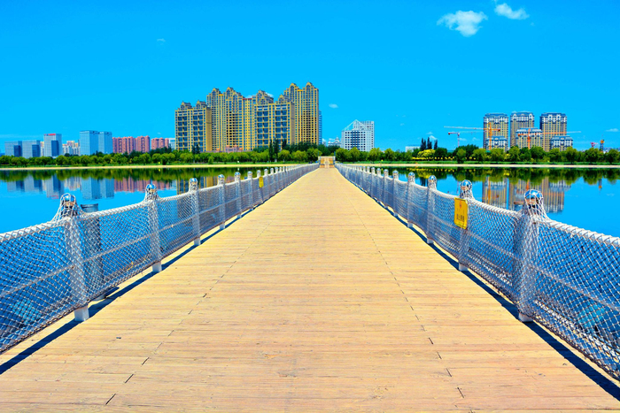 辽阔的通辽市辽河公园原创拍摄