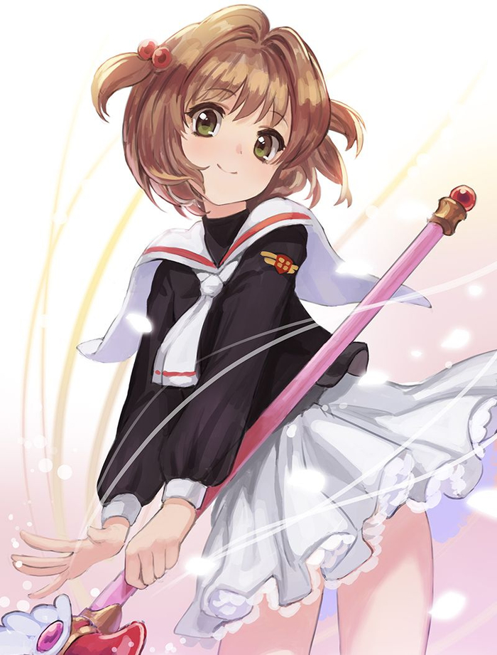 精选日本少女学习动漫《魔卡少女樱》女主角木之本樱的插画壁纸