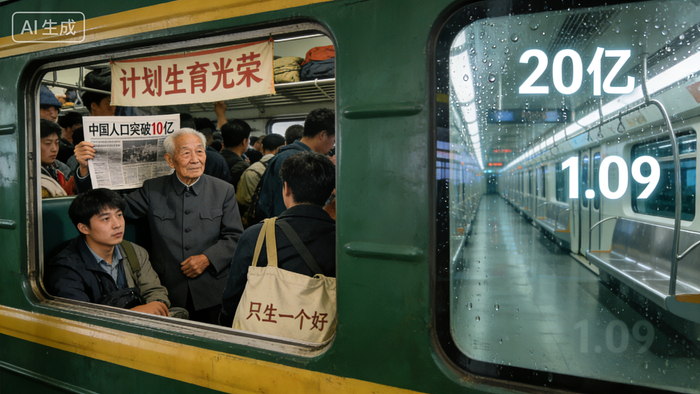 老辈叹当年没刹车挤地铁，如今生育率新低年轻人不敢生