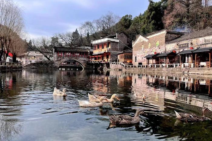 廊桥,流水,刘家桥(湖北省咸宁桂花镇刘家桥古民居)