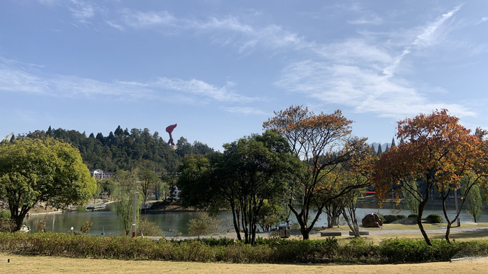 美丽吉安之井冈山挹翠湖公园初冬风光欣赏王伟摄