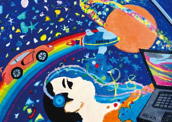西藏自治区青少年绘画作品登上"天宫"|西藏自治区|青少年|画展_新浪