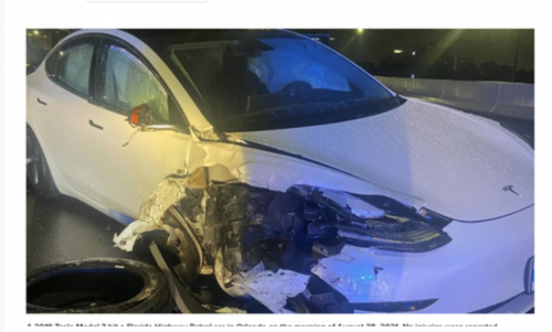 美国一特斯拉Model 3撞上警车 司机称当时正在使用Autopilot功能__财经头条__新浪财经