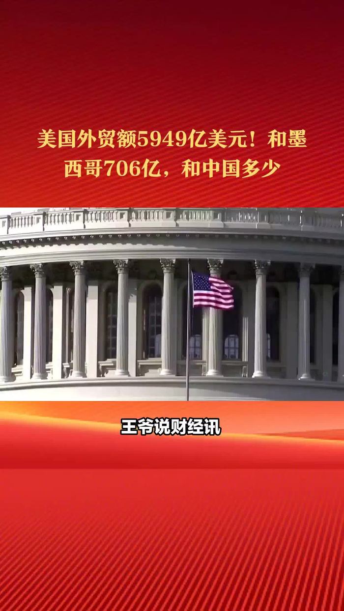 最新对比美国外贸额5949亿美元和墨西哥706亿和中国多少