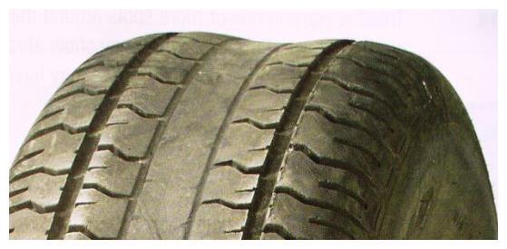 Wheel rim deformation from long-term driving wear