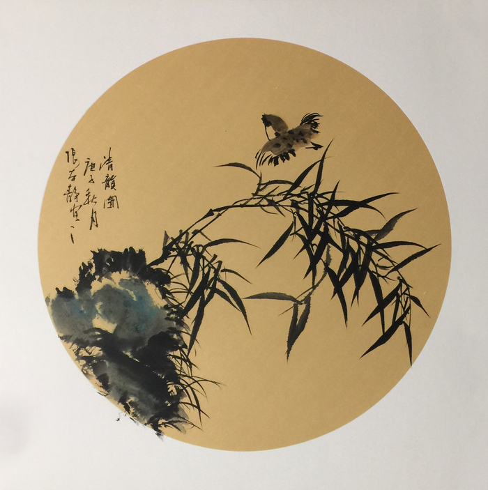 张本静水墨竹笔触生动竹影摇曳尽显艺术之美