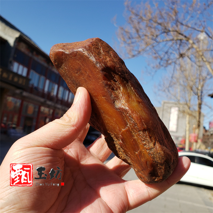 和田玉俄料里的经典——和田玉红皮俄料