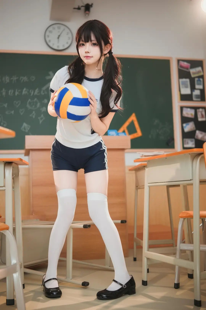 教室双马尾少女可爱迷人优雅唯美写真