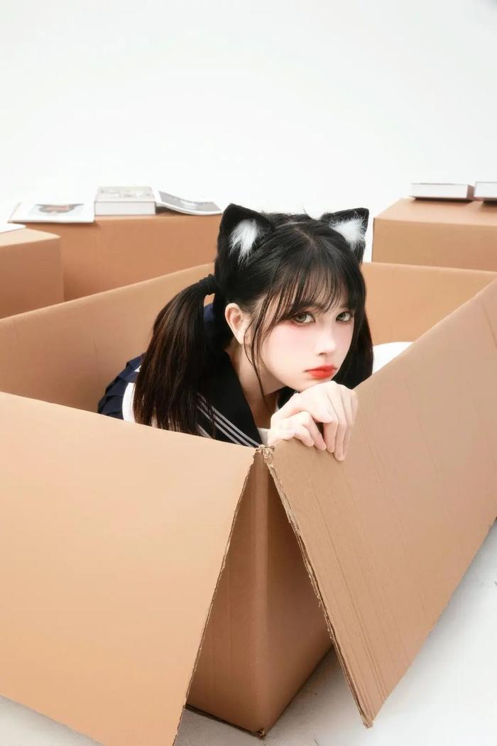 盒子里的可爱猫少女萌萌哒唯美写真