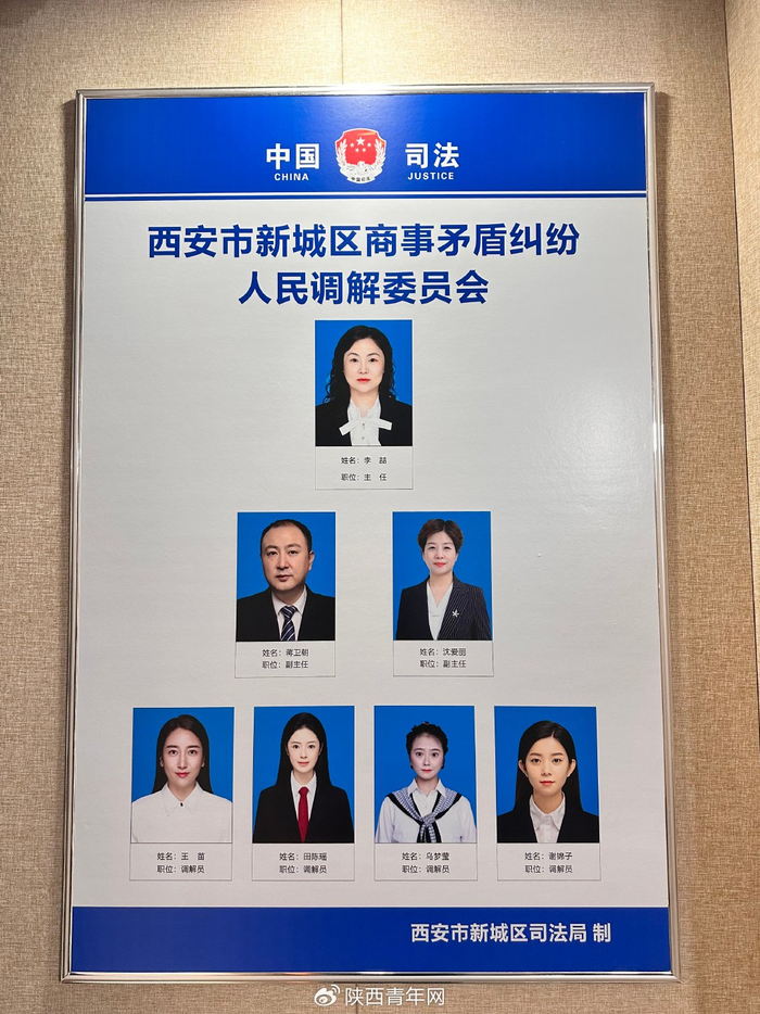 西安市司法局李梅调研新城区商事矛盾调解中心李西元李鑫俞启明陪同