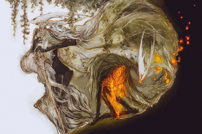 画家bani-chan 笔下诡异华丽的画风,灵动飘逸的线条