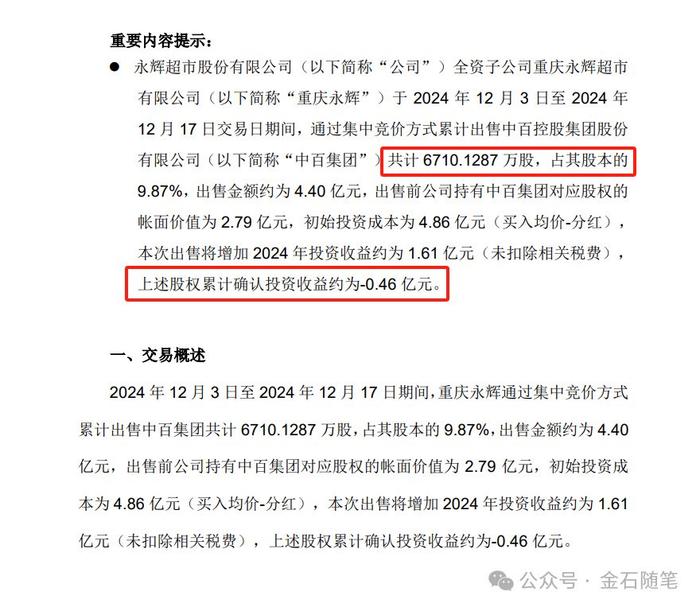 多谢游资大爷们抬轿子！永辉超市亏损也要清仓，陪跑11年亏5亿...