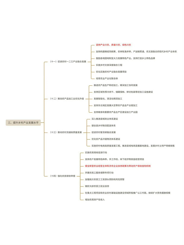 2024年中央一号文件思维导图