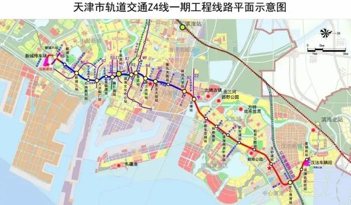 塘沽地铁规划图 z4图片