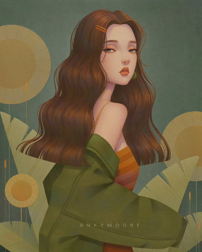 复古时尚感人物插画,画师 ankymoore