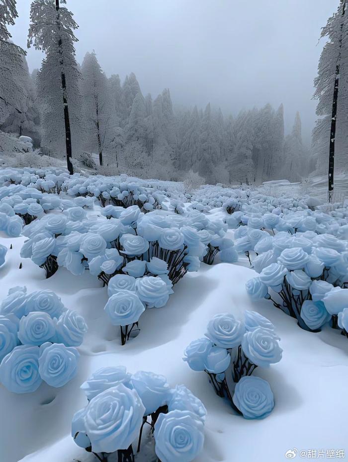 请你看浪漫的冰雪玫瑰