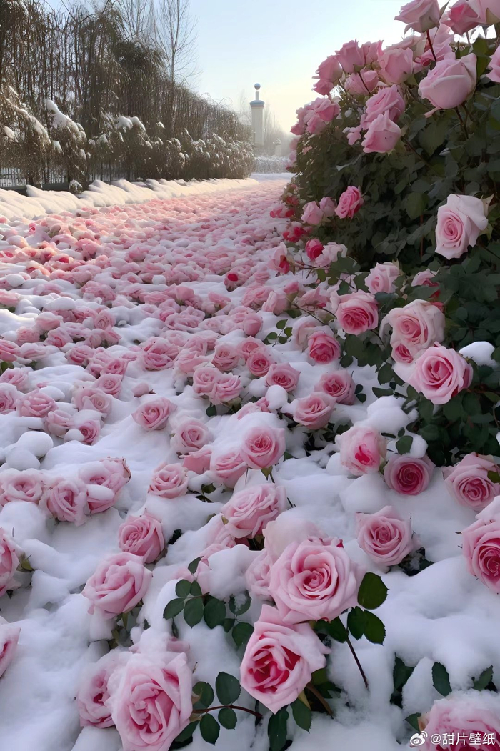 请你看浪漫的冰雪玫瑰