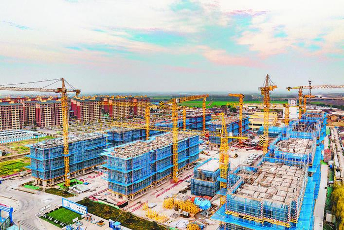 3月10日,肥西县三河镇及丰乐镇安置点项目,建设单位正在施工.