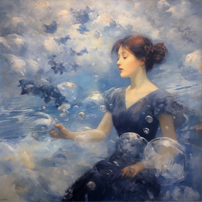 ai梦幻油画创意氧气泡泡