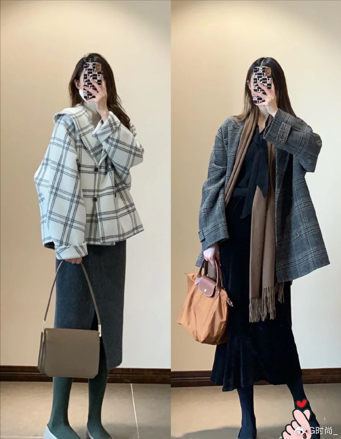 冬季浪漫被呢子裙承包了配大衣棉服不显胖穿得体面又高级