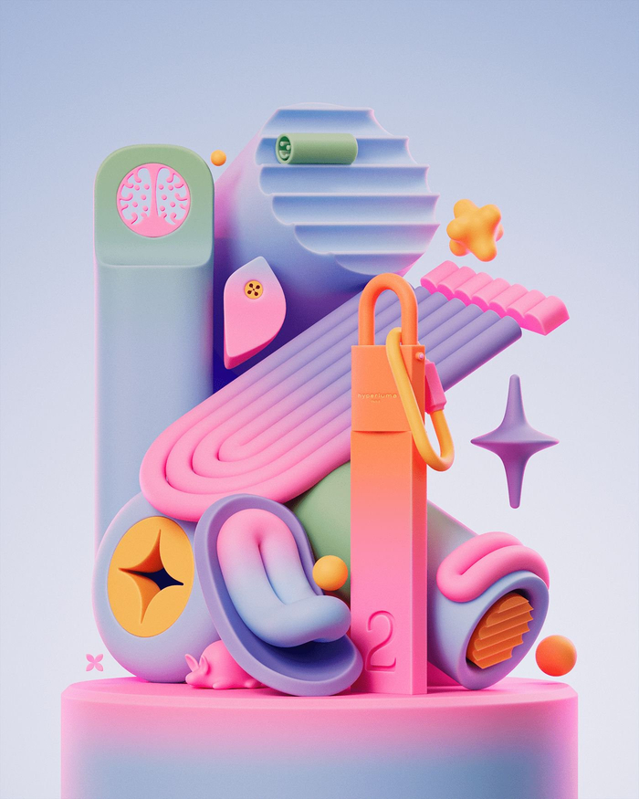 充满活力的抽象孟菲斯3dsiddhantjaokar