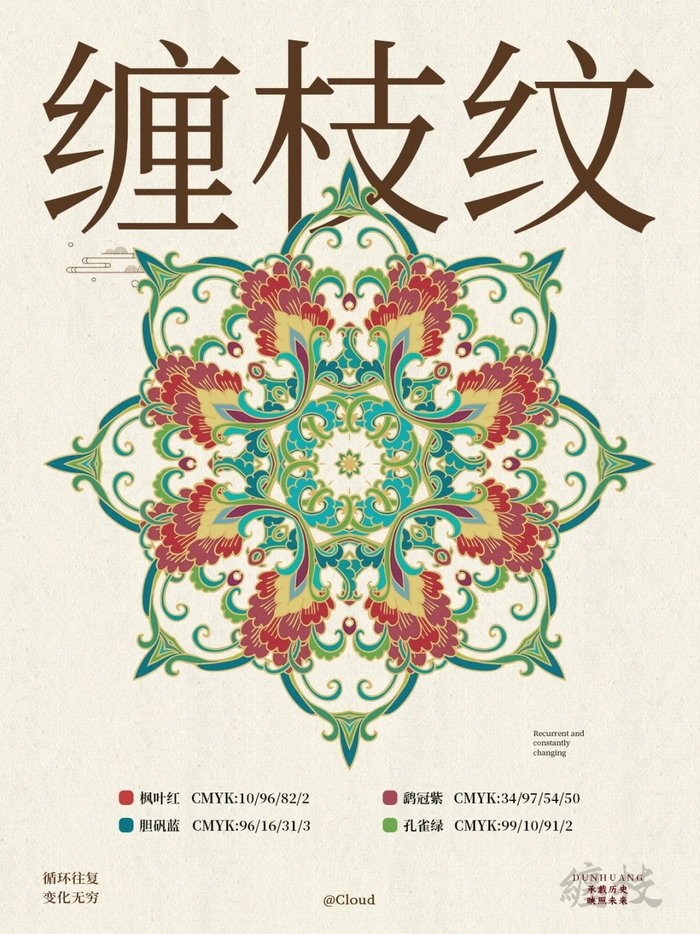 东方美学缠枝花纹 中国传统纹样|by 云中之宫