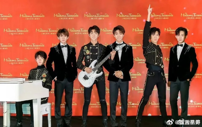tfboys王俊凯,王源,易烊千玺在杜莎夫人蜡像馆的蜡像