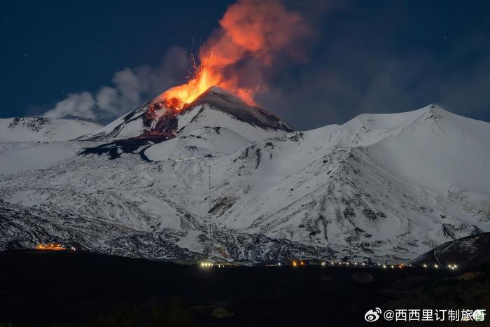 etna火山上的冰与火