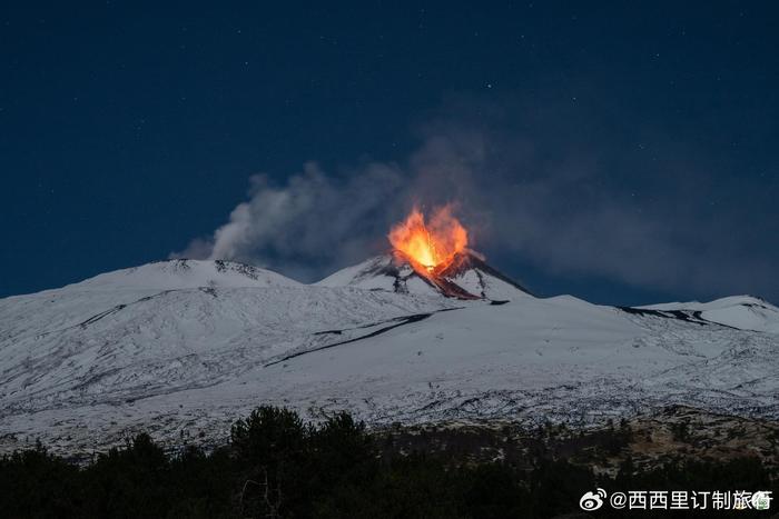 etna火山上的冰与火
