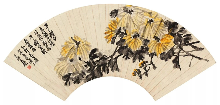 吴昌硕笔下的菊花小品!